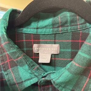 Classic Green and Black Plaid Men's Button-Down Shirt